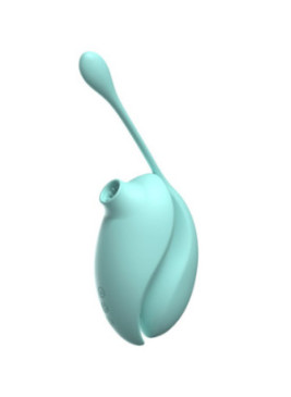 2en1 Stimulateur clitoridien à picots par aspiration avec son œuf vibrant à distance turquoise - 0-B0009TUR